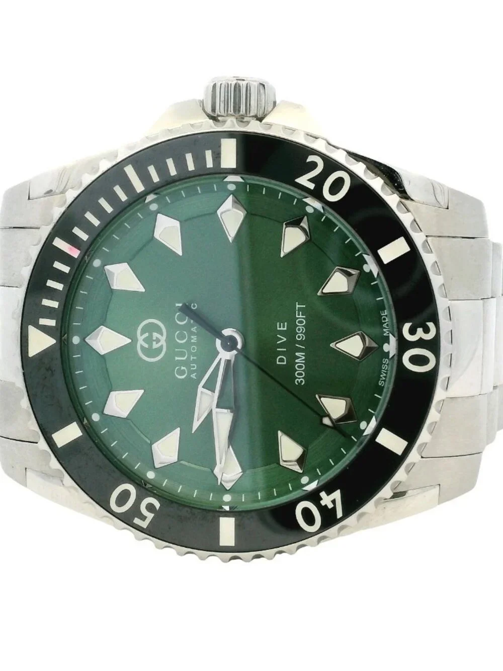 Gucci YA136363 40mm Green Dial Luxury Black Ceramic Stainless Steel Auto Watch